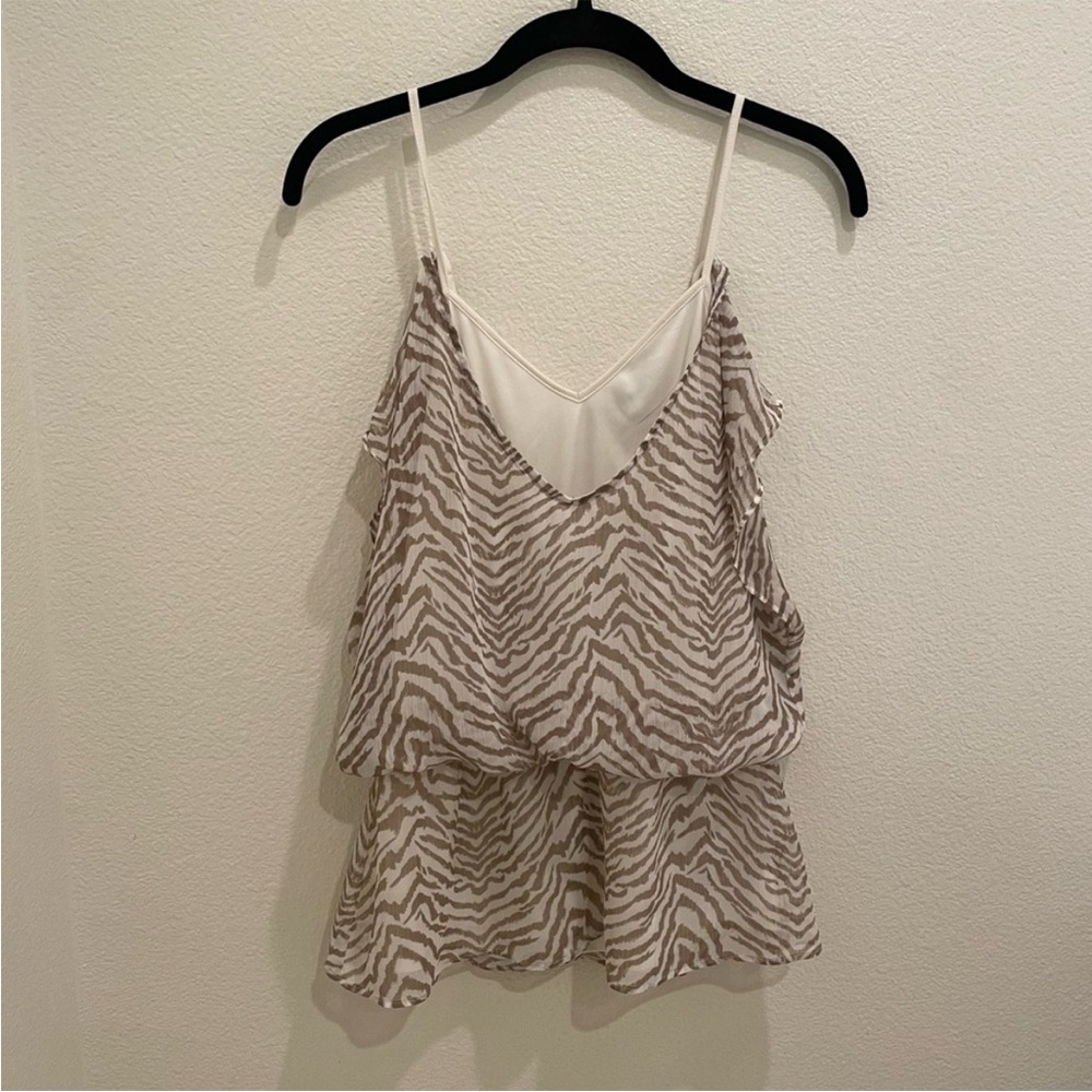 Express Zebra Print Ruffle Cami Top – Size Small